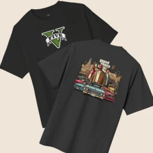 men gta v inspired oversized black t-shirt gangster graphic