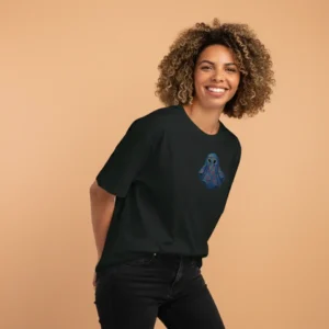 women ghost inspired oversized black t-shirt