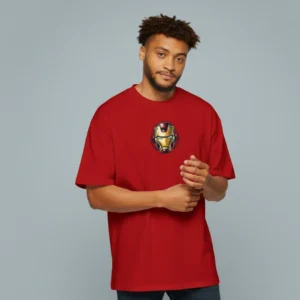 men iron man inspired red oversized t-shirt