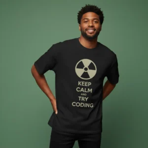 men try coding inspired black oversized t-shirt