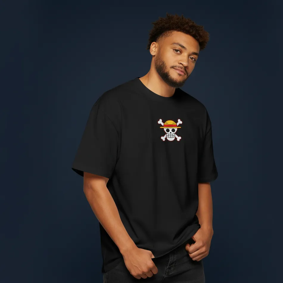 men one piece inspired black oversized t-shirt