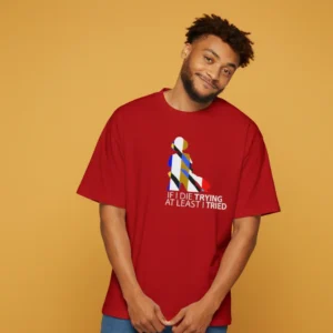 men one piece inspired red oversized t-shirt