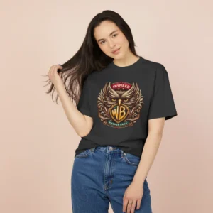 women astronaut inspired oversized black t-shirt