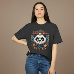 women sonic inspired oversized black t-shirt