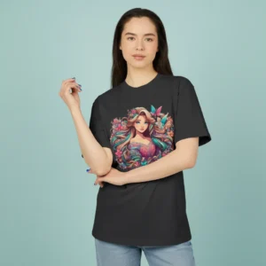 women snow white inspired oversized black t-shirt