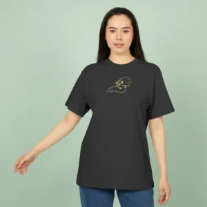 women sonic inspired oversized black t-shirt