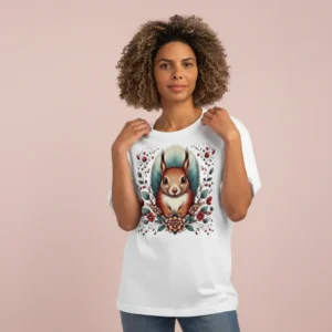 women squirrel graphic oversized black t-shirt