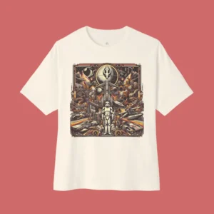 Star Wars Inspired Beige Oversized T-Shirt – Poster Graphic
