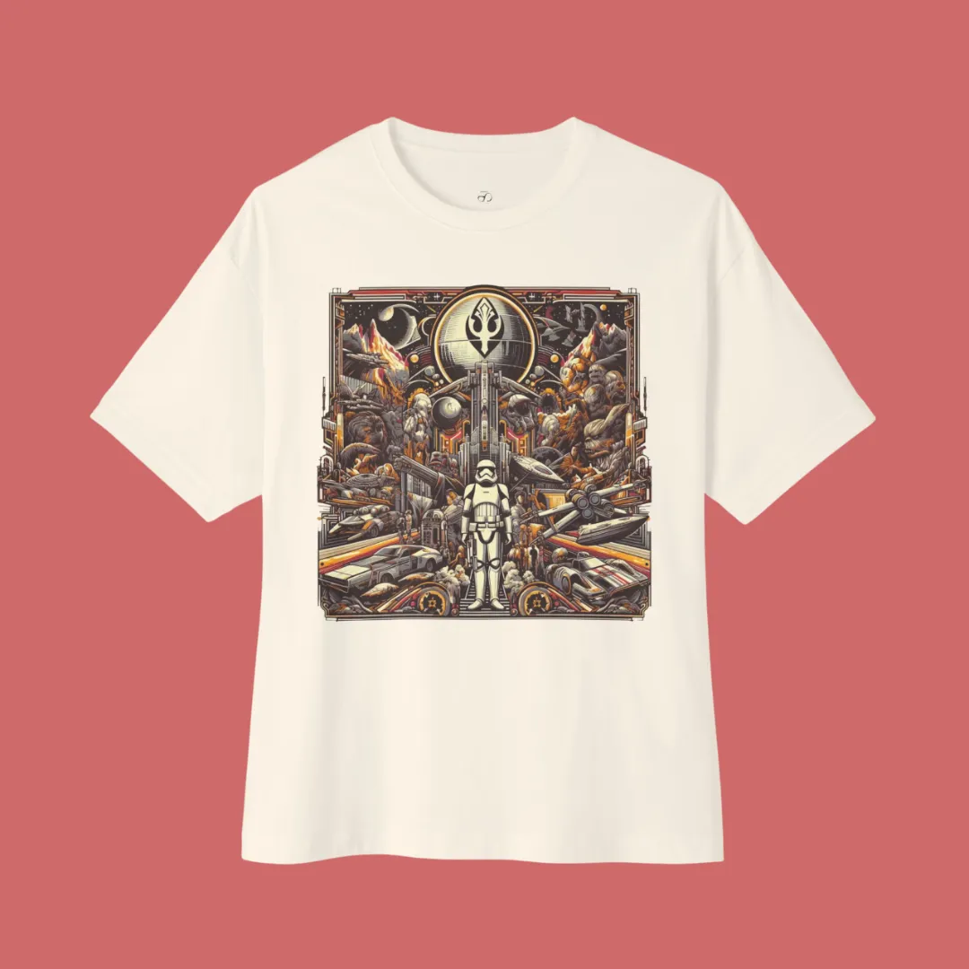 Star Wars Inspired Beige Oversized T-Shirt – Poster Graphic