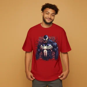 men venom muscular red oversized t-shirt